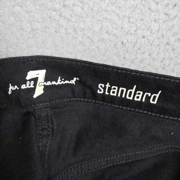 7 For all Mankind Jeans Men Size 33x31 Black Dark Wash Stander Straight Fit - Picture 12 of 12